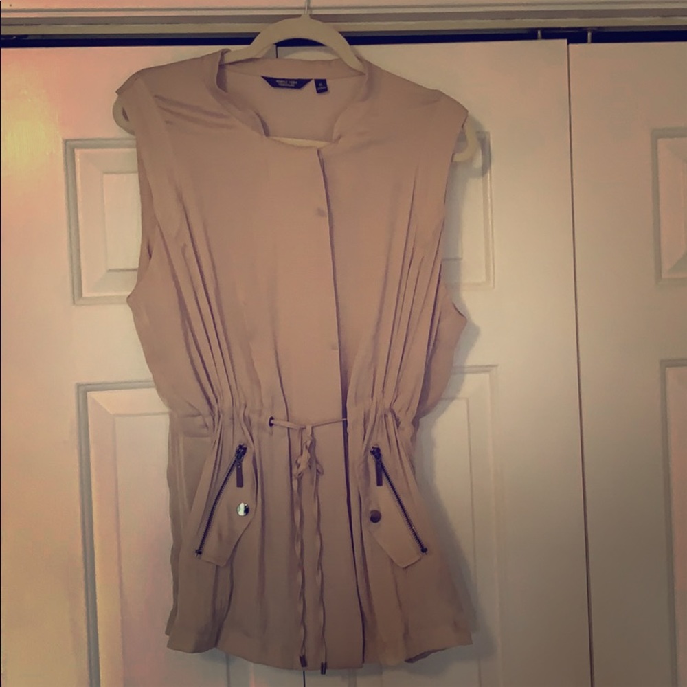 Silky tan vest